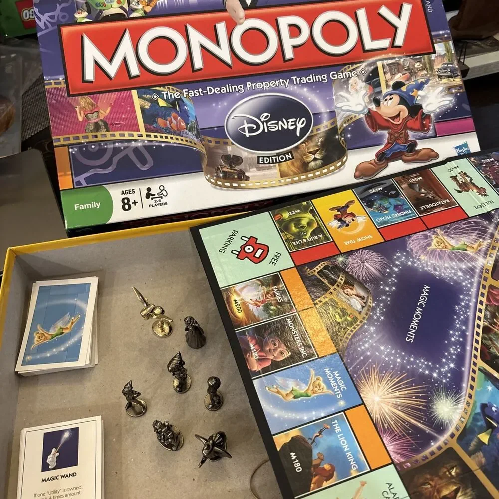 Monopoly Disney Edition COMPLETE Parker Brothers 2009 Classic Golden Tinker Bell